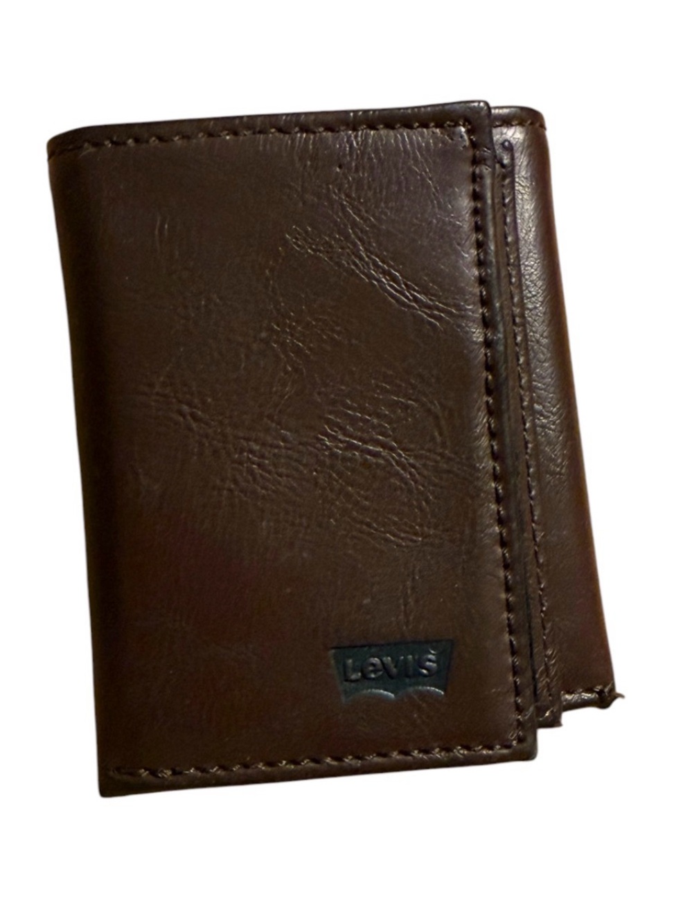 Levi's Brown Leather Trifold Card Holder Wallet
